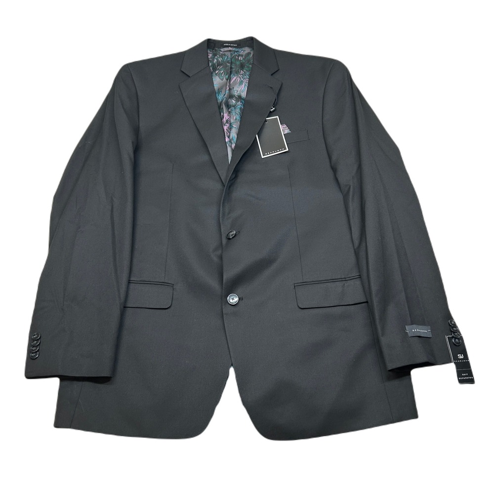 Sean John Black Solid Suit‎ Jacket Mens 44XL 44 Sport Coat Classic-Fit $360